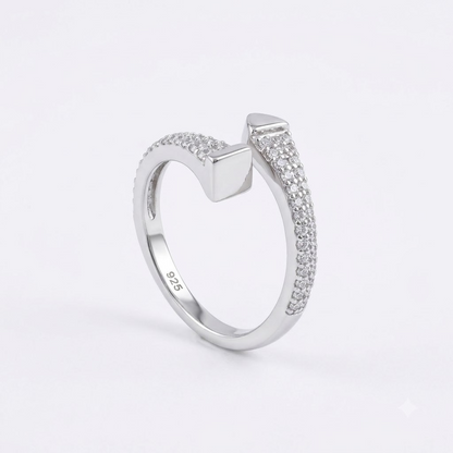 Pyramid End Open Cuff Ring