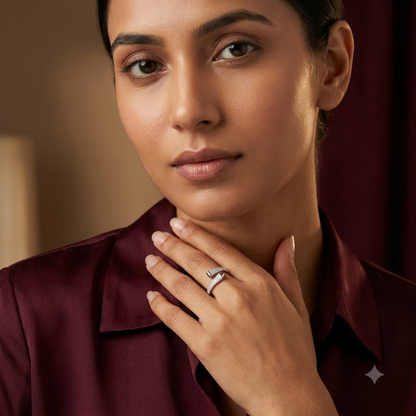 Pyramid End Open Cuff Ring