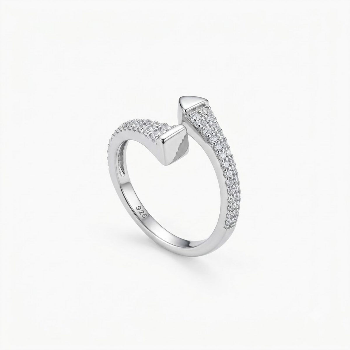 Pyramid End Open Cuff Ring