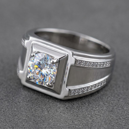 Silver Sovereign Crest Ring For Him