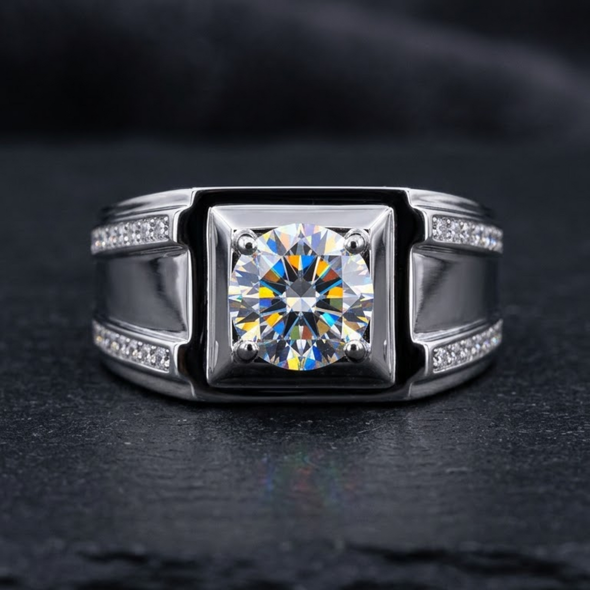Silver Sovereign Crest Ring For Him