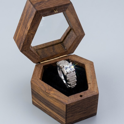 Silver Quadrant Step Ring For Him