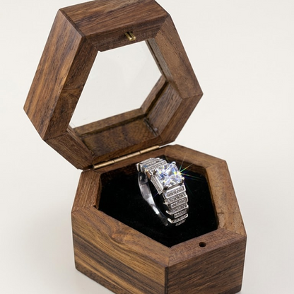 Silver Quadrant Step Ring For Him