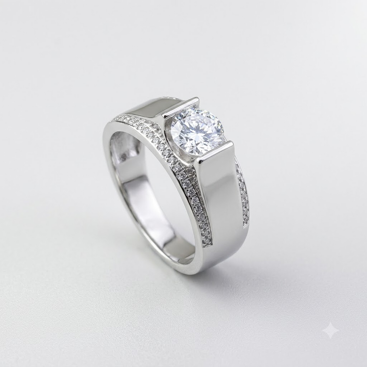Silver Crestline Channel Ring For Him