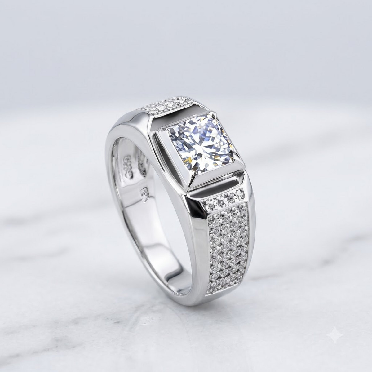 Silver Regal Crest Ring For Him