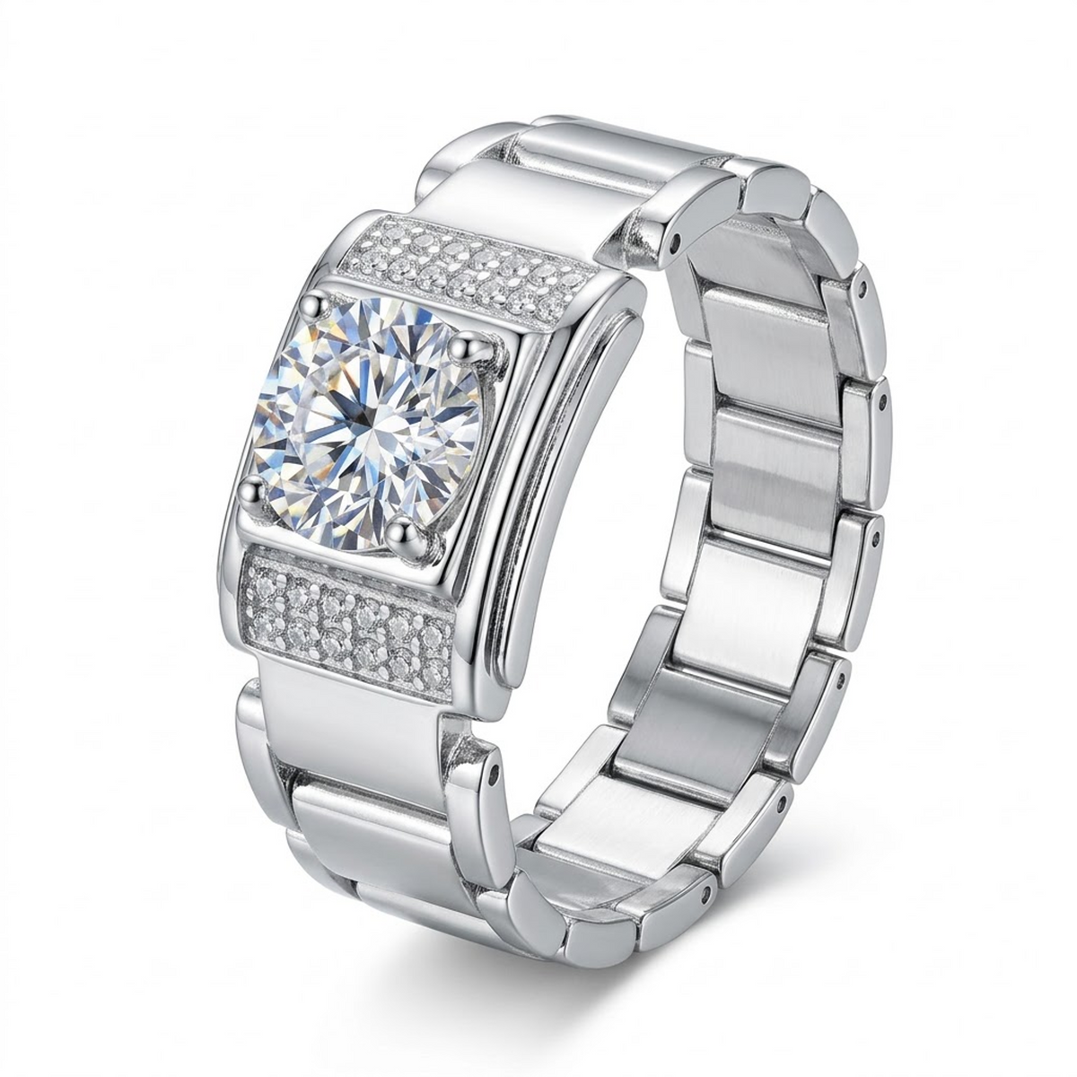 Silver Monarch Chain-Link Ring For Him