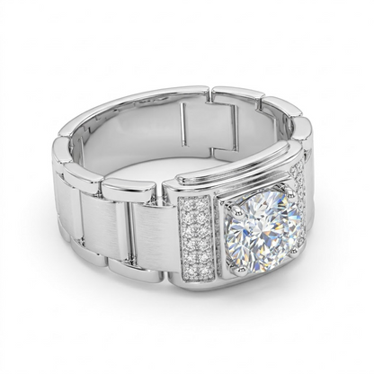 Silver Monarch Chain-Link Ring For Him