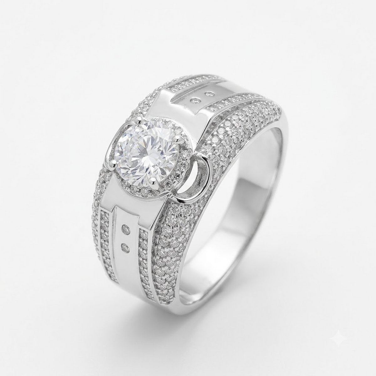 Silver Meridian Channel Ring For Him