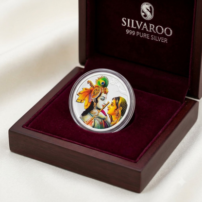 Radha Krishna Silver Coin 999