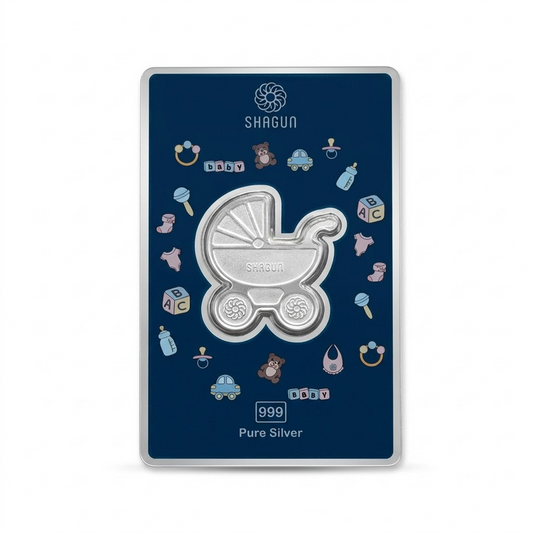 Stroller Baby Gift Bar Silver 999