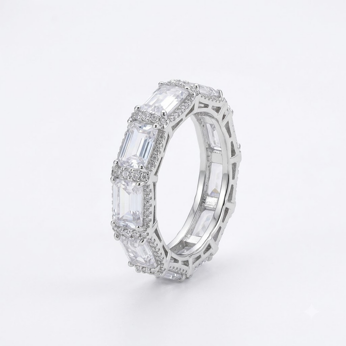 Silver Regal Step-Cut Ring