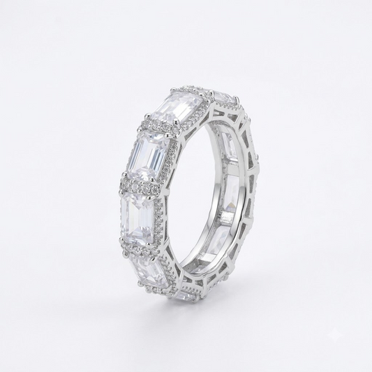 Silver Regal Step-Cut Ring