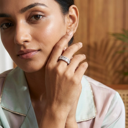 Silver Regal Step-Cut Ring