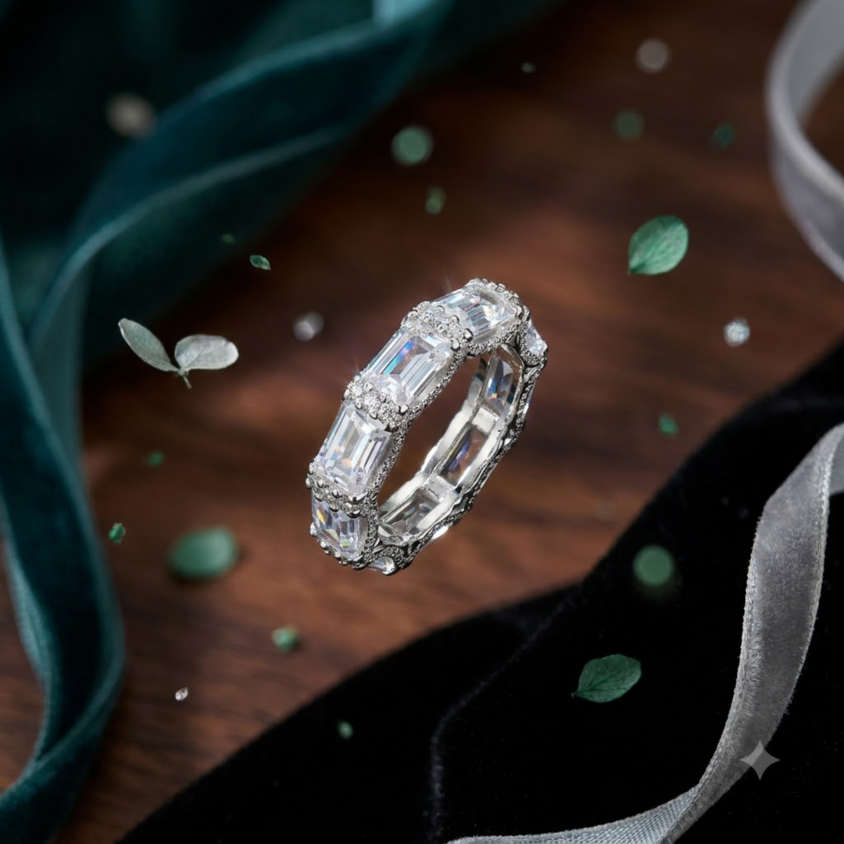 Silver Regal Step-Cut Ring
