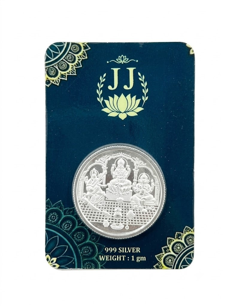 Shree Lakshmi Saraswati Ganesh Silver Coin 999