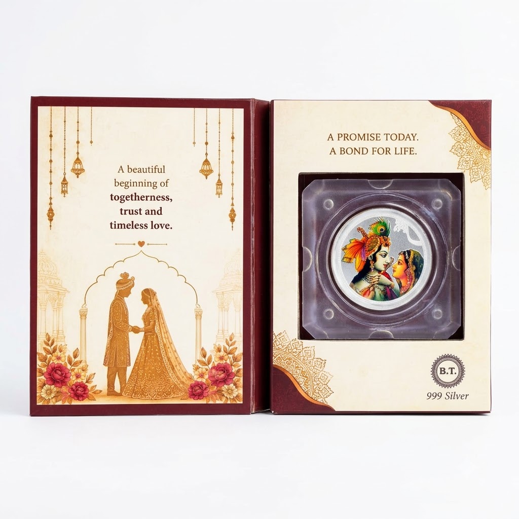 Radha Krishna Silver Coin 999