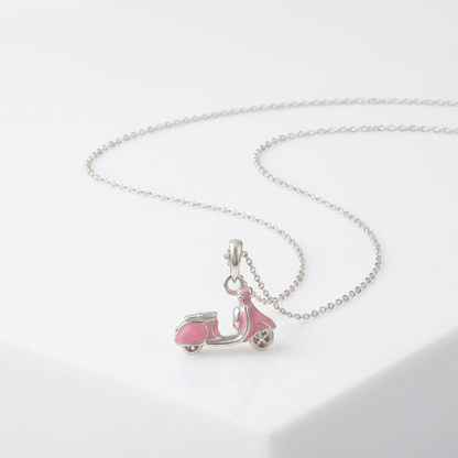 92.5 Silver Pink Scooter Charm Silver Pendant