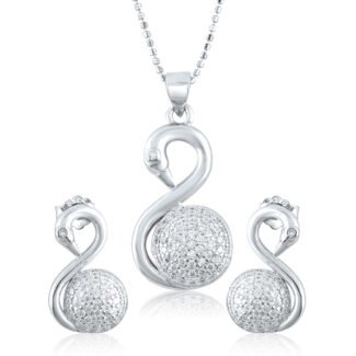 Silver Swan Set with Ball Chain
