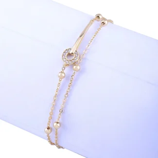 Double layered Goldern Stackable Bracelet