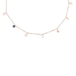 Rose Gold Multicolour Celestial Charms Necklace