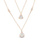 Rose Gold Dual Teardrop Neclace with Link Chain