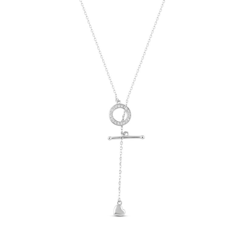 Silver Loop of Love Necklace with Link Chain