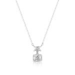 Silver Radiant Squares Necklace with Link Chain