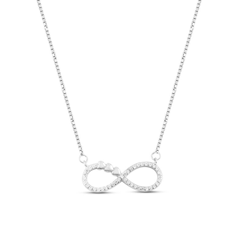 Silver Heart of Infinity Necklace