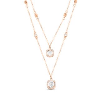 Rose Gold Trinity Glow Necklace with Link Chain