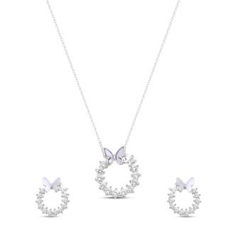 Silver Oyster Butterfly Set with Link Chain