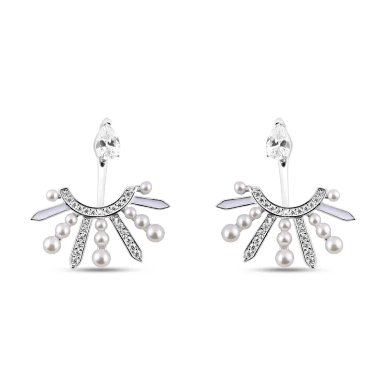 Silver Pearl Drop Earrings