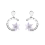 Silver Pansy Flora Earrings