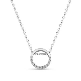 Silver Circle of Life Necklace with Link Chain