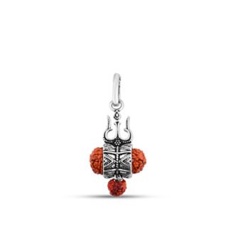 Silver Oxidised Trishul Pendant For Him