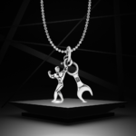 Silver Iron Beast Pendant For Him