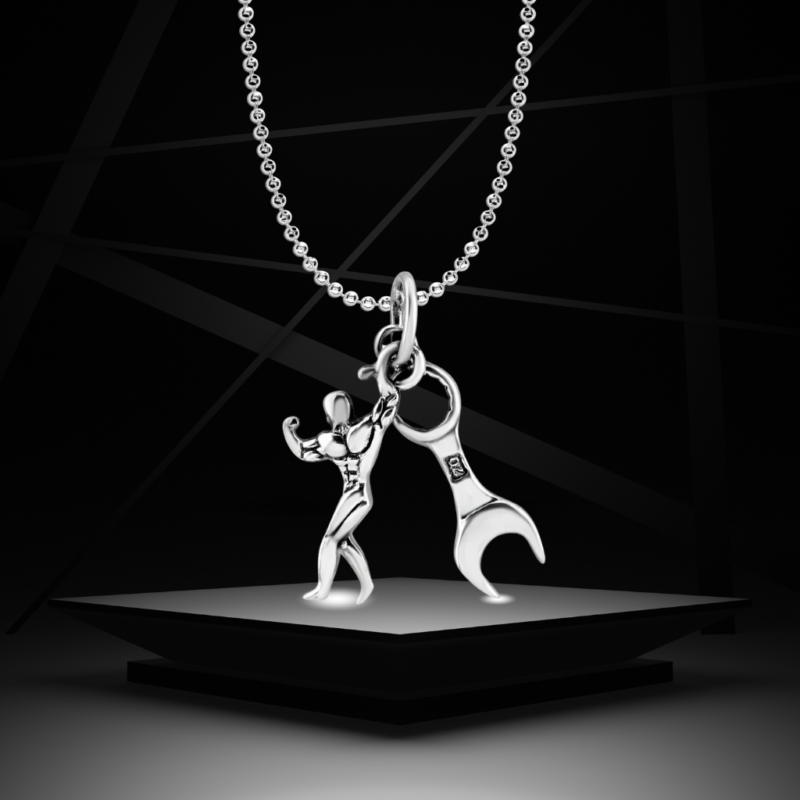 Silver Iron Beast Pendant For Him