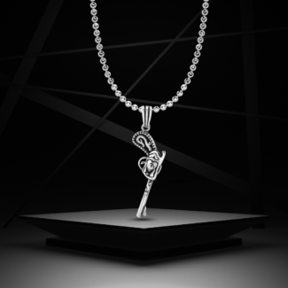 Oxidised Silver Maverick Pendant For Him