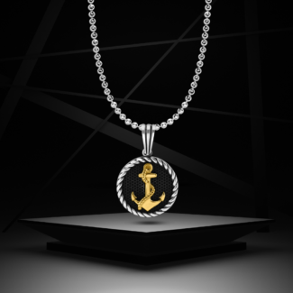 Silver Anchor Pendant For Him
