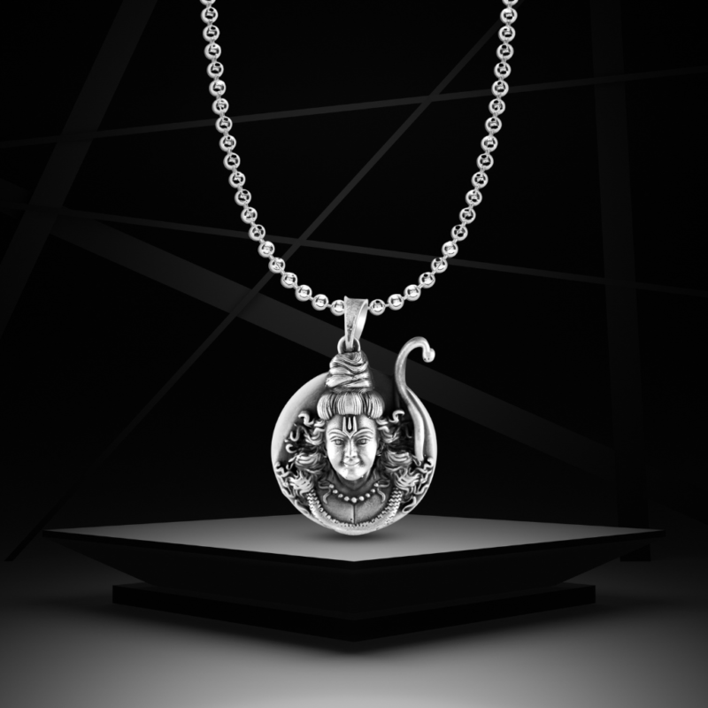 Oxidised Silver Shivaay Pendant For Him