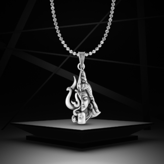 Silver ShivShakti Pendant For Him