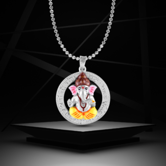 Silver Ganapati Pendant For Him